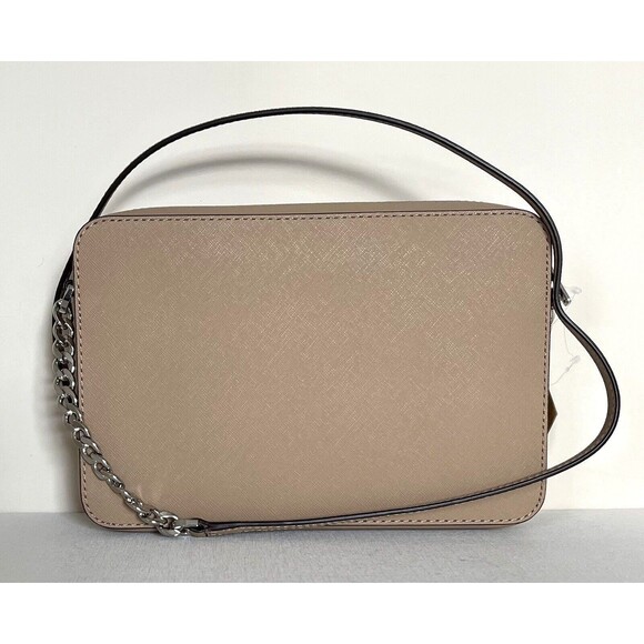 New Michael Kors Jet Set Item Large Zip Chain Crossbody Camel - Picture 3 of 5